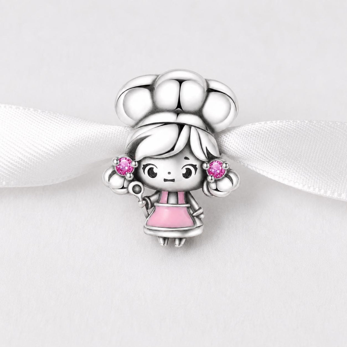 Chef Girl sterling silver charm alternate view