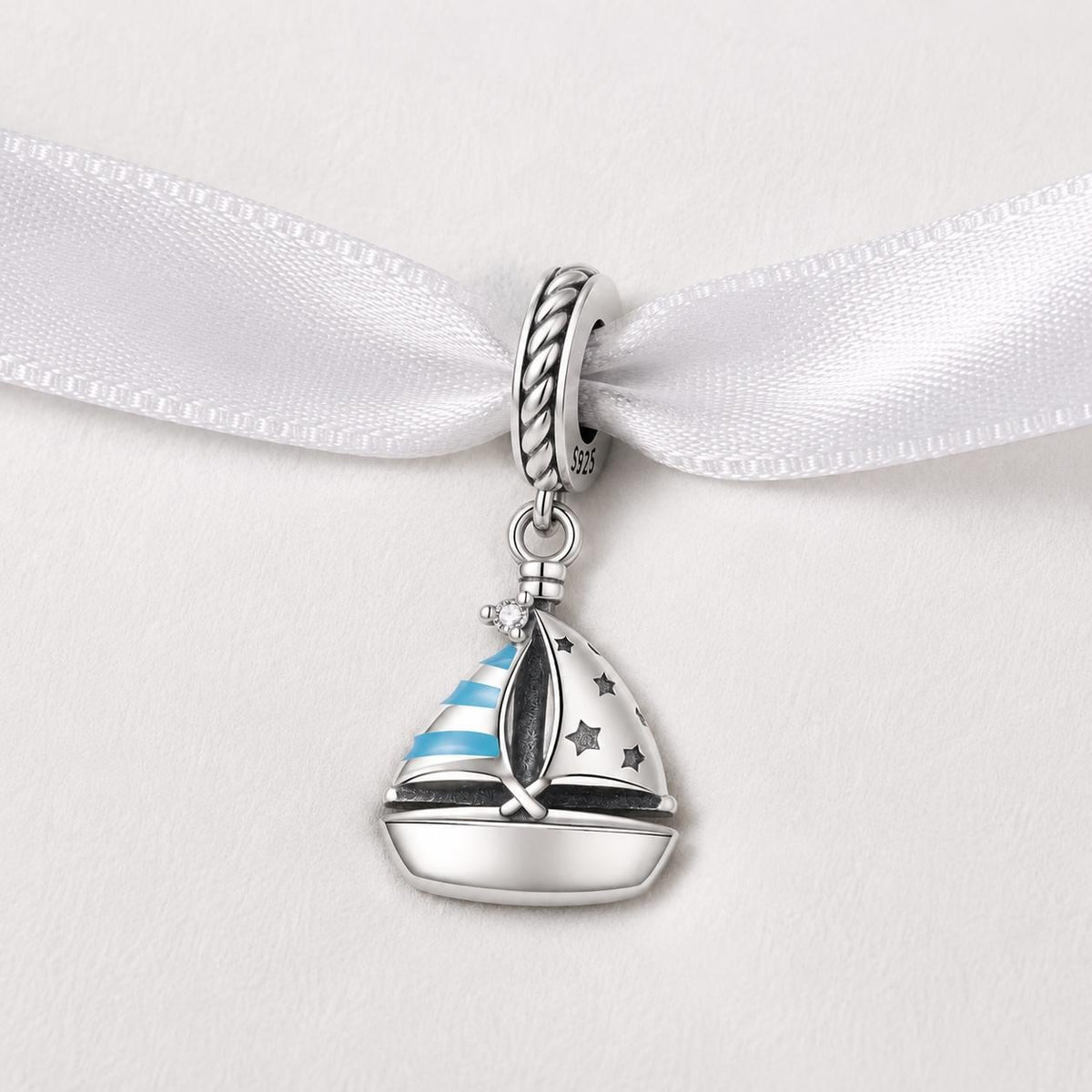 Sailboat sterling silver charm alternate view