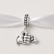 Dad Bead Fits Pandora Charm Bracelet, Father Son Hand Fist Bump, New Baby Gift