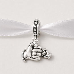 Dad Bead Fits Pandora Charm Bracelet, Father Son Hand Fist Bump, New Baby Gift