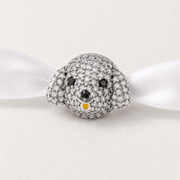 Sparkling Poodle Head Bead Fits Pandora Charm Bracelet Silver Crystal Animal Puppy Pet Gift