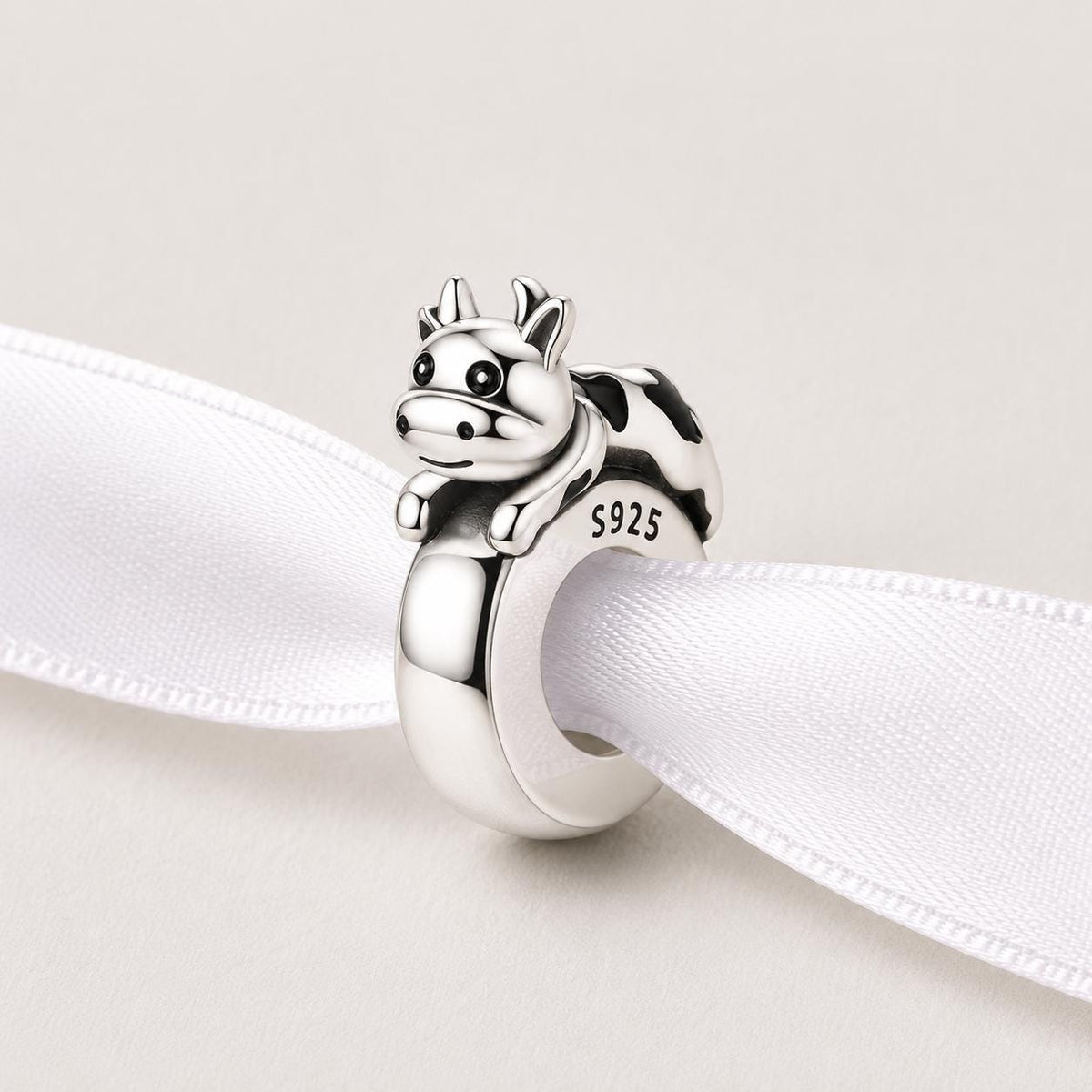 Spotted Cow sterling silver charm alternate view