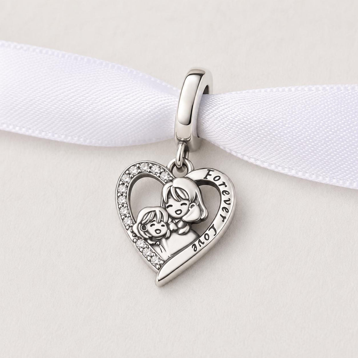 Mother Daughter sterling silver charm alternate view