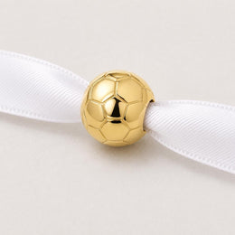 Soccer Ball Bead Fits Pandora Charm Bracelet, Gold Football Sport Player Athlete Team Coach