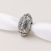 Rugby Bead Fits Pandora Charm Bracelet, Silver American Football Sport Athlete Fan Team Gift