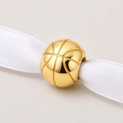 Basketball Bead Fits Pandora Charm Bracelet, Gold Sport Athlete Player Fan Game Team Gift