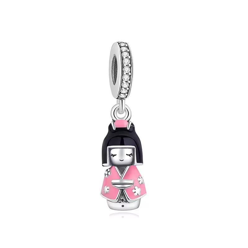 Kokeshi Doll charm detail view