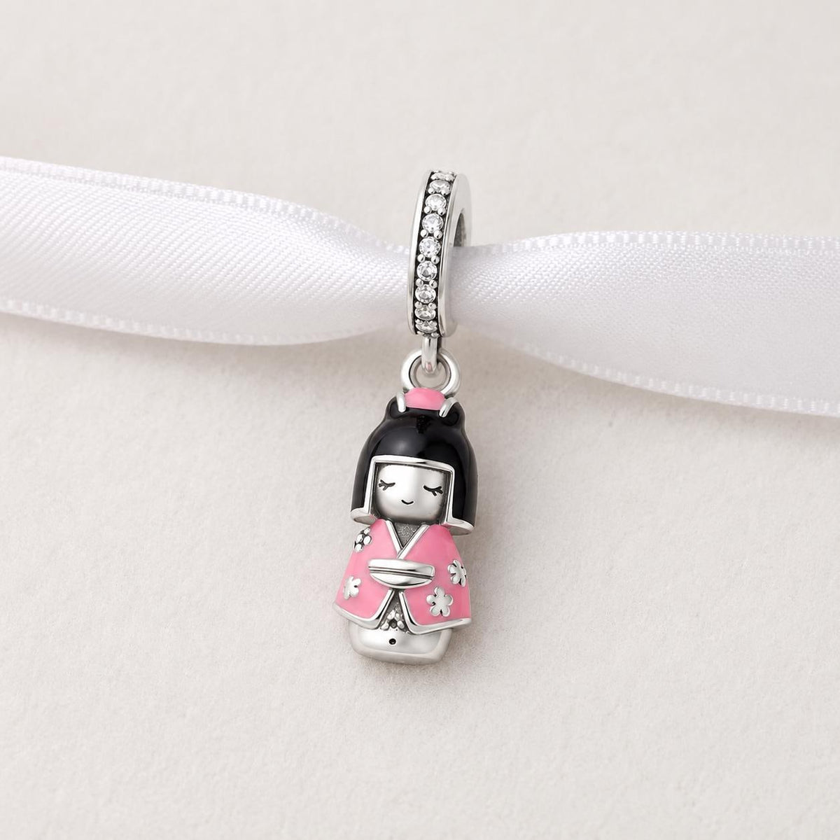 Kokeshi Doll sterling silver charm alternate view
