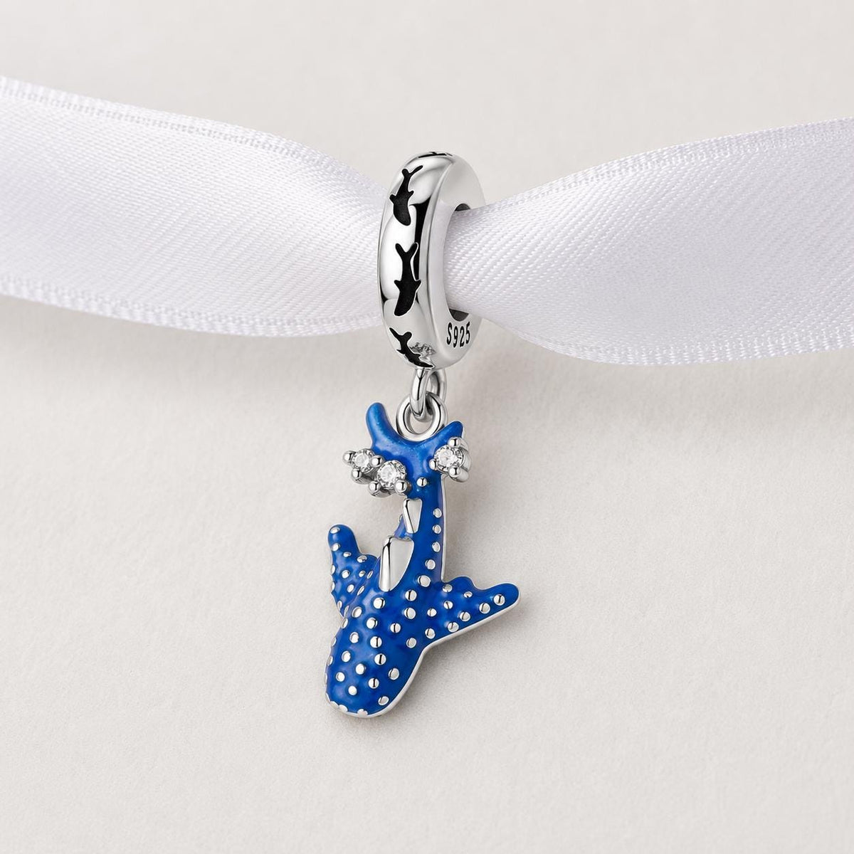 Blue Whale Shark sterling silver charm alternate view
