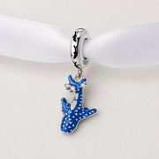 Blue Whale Shark Bead Fits Pandora Charm Bracelet, Silver Gentle Giant Ocean Crystal Gift