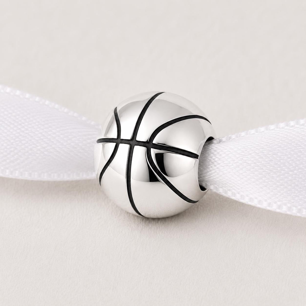 Basketball sterling silver charm alternate view