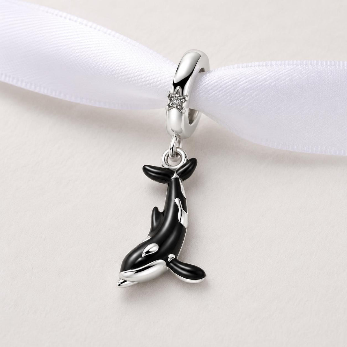 Orca sterling silver charm alternate view