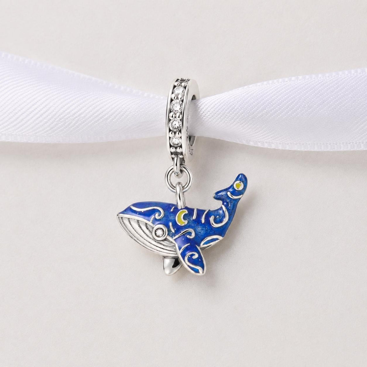 Celestial Whale sterling silver charm alternate view
