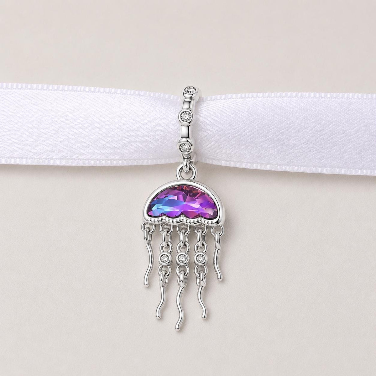 Jellyfish sterling silver charm alternate view