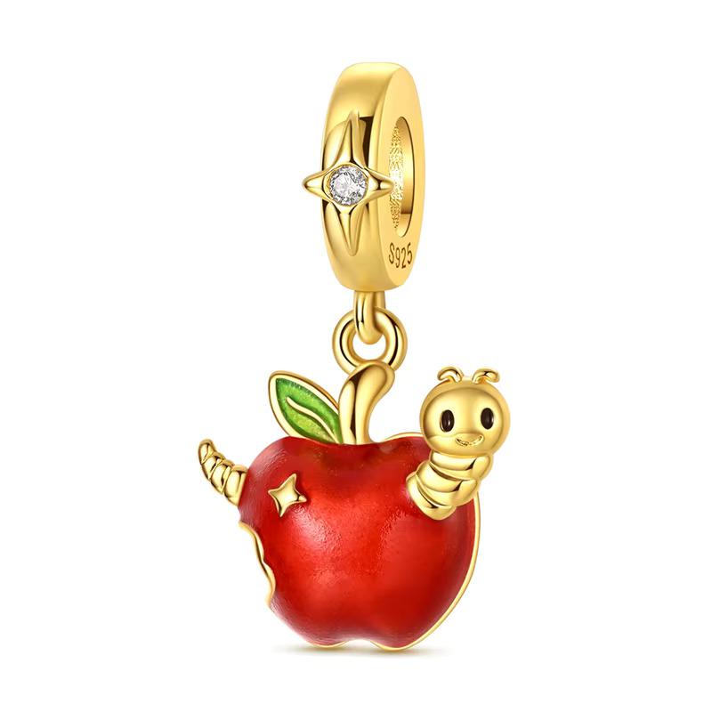 Caterpillar Apple 925 sterling silver charm