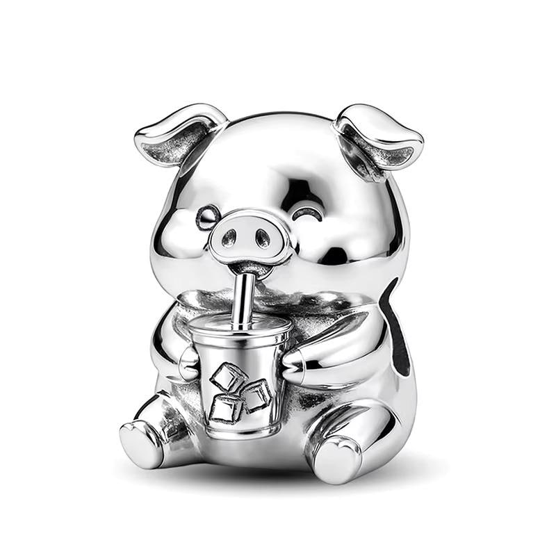 Pig 925 sterling silver charm