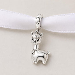 Alpaca Bead Fits Pandora Charm Bracelet, Silver Llama Dangle Animal Farm South America Gift