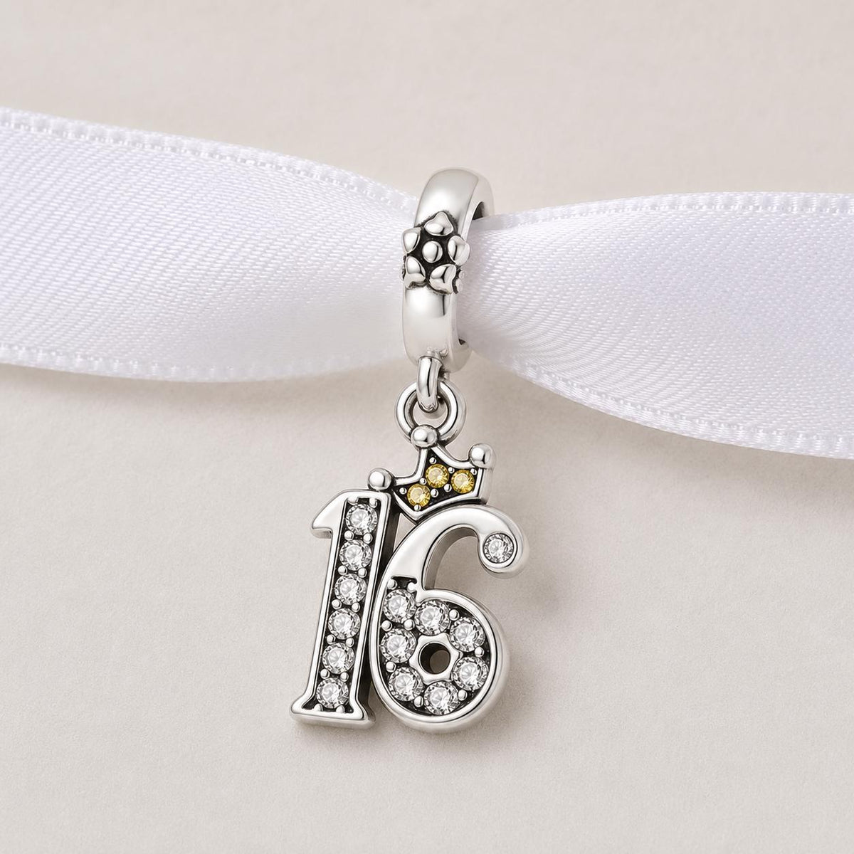 Sweet 16 sterling silver charm alternate view