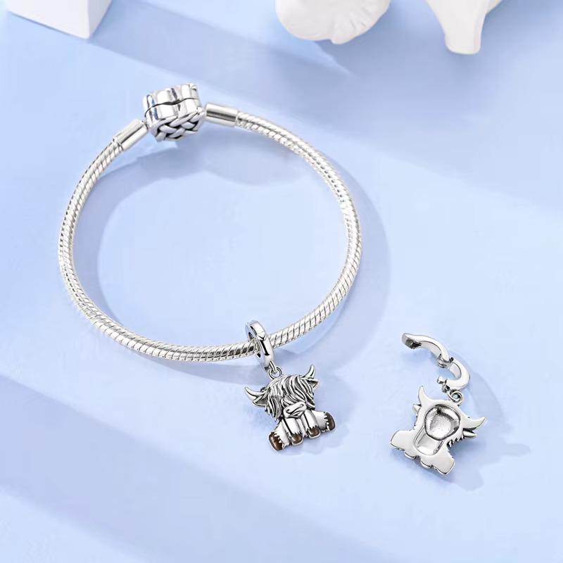 Highland Cow sterling silver charm view 6
