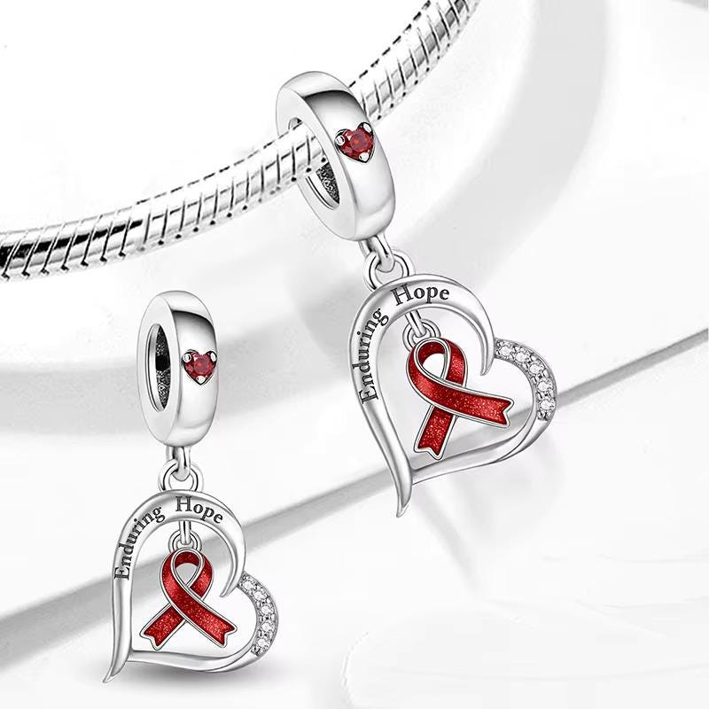 Enduring Hope Heart charm detail view