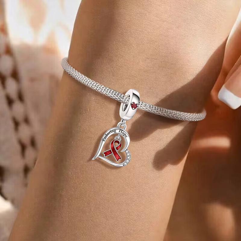 Enduring Hope Heart sterling silver charm view 5