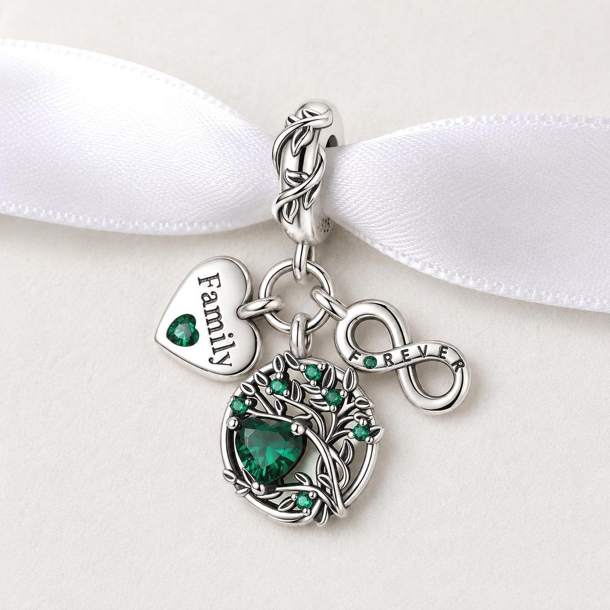 Family Tree sterling silver charm alternate view