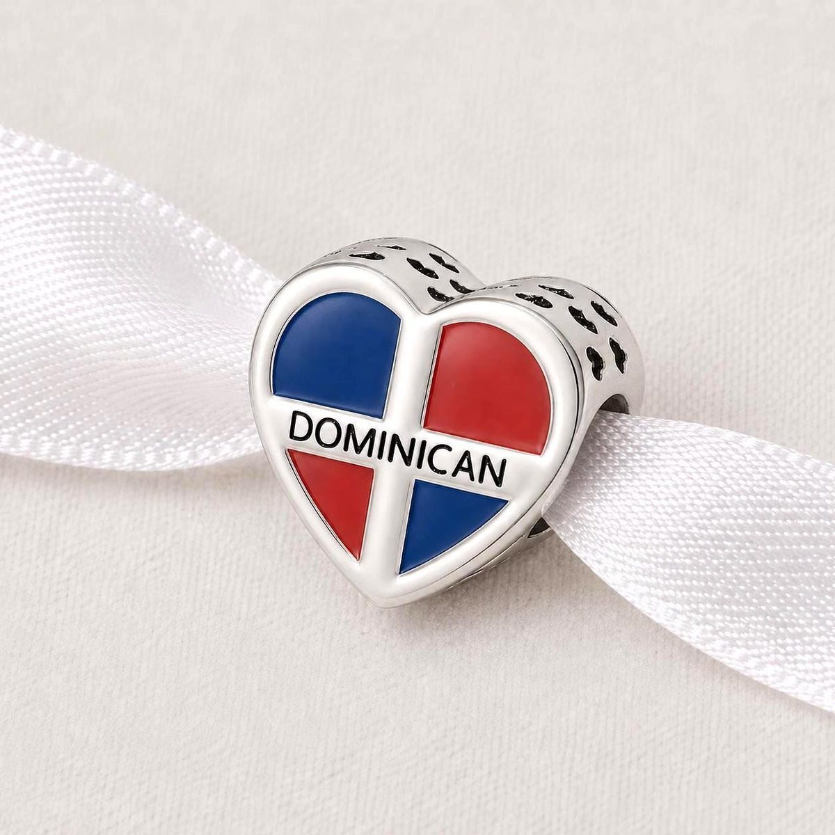 Dominican Republic sterling silver charm alternate view