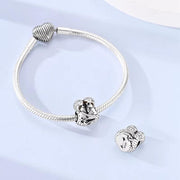 Sloth Hug Bead Fits Pandora Charm Bracelet, Silver Double Animal Friendship Love Gift
