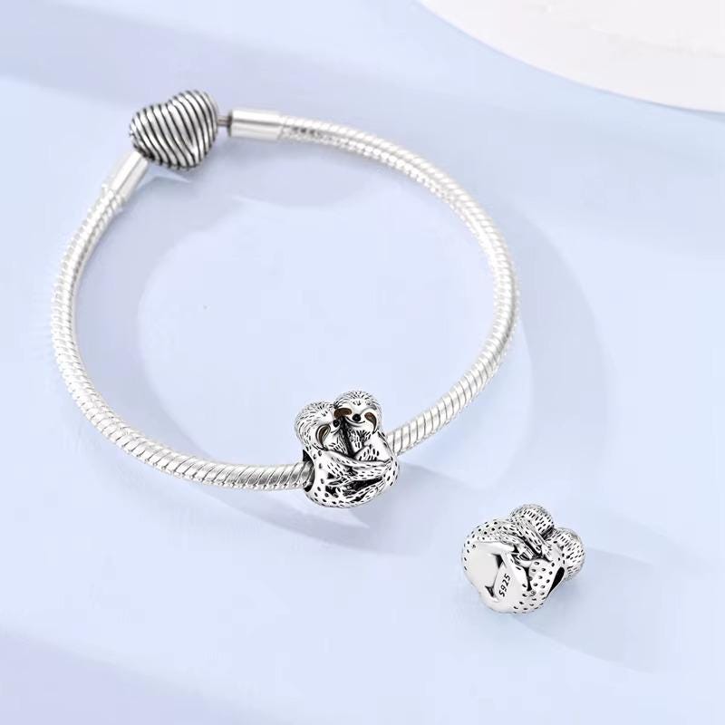 Sloth Hug 925 sterling silver charm