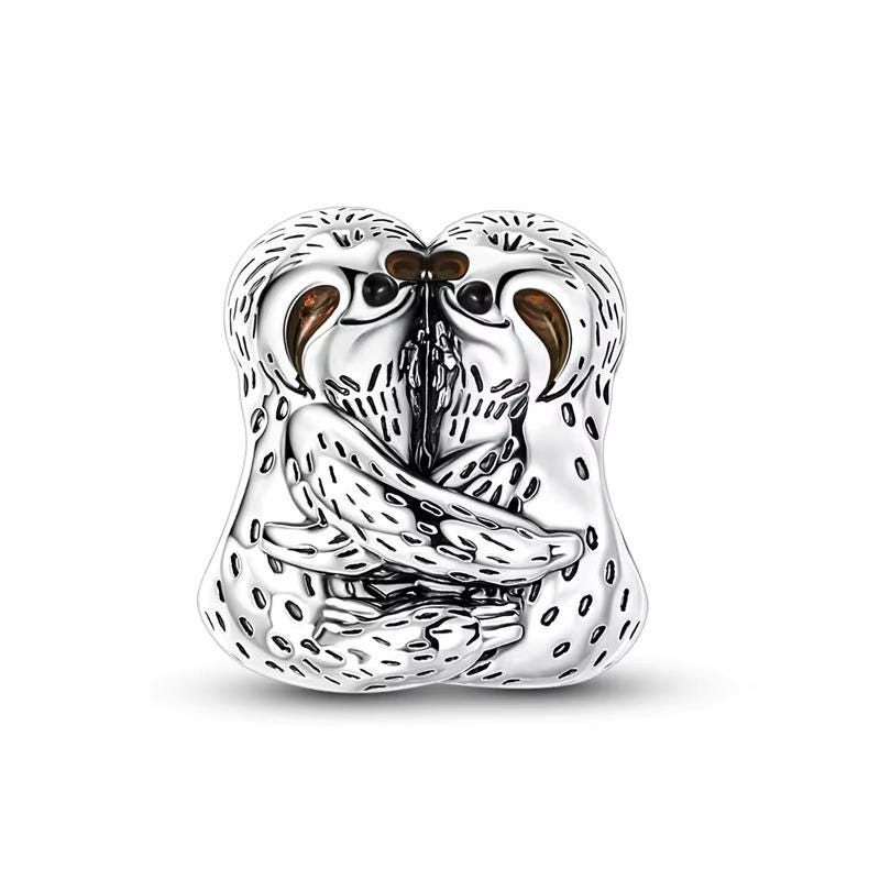 Sloth Hug sterling silver charm view 6