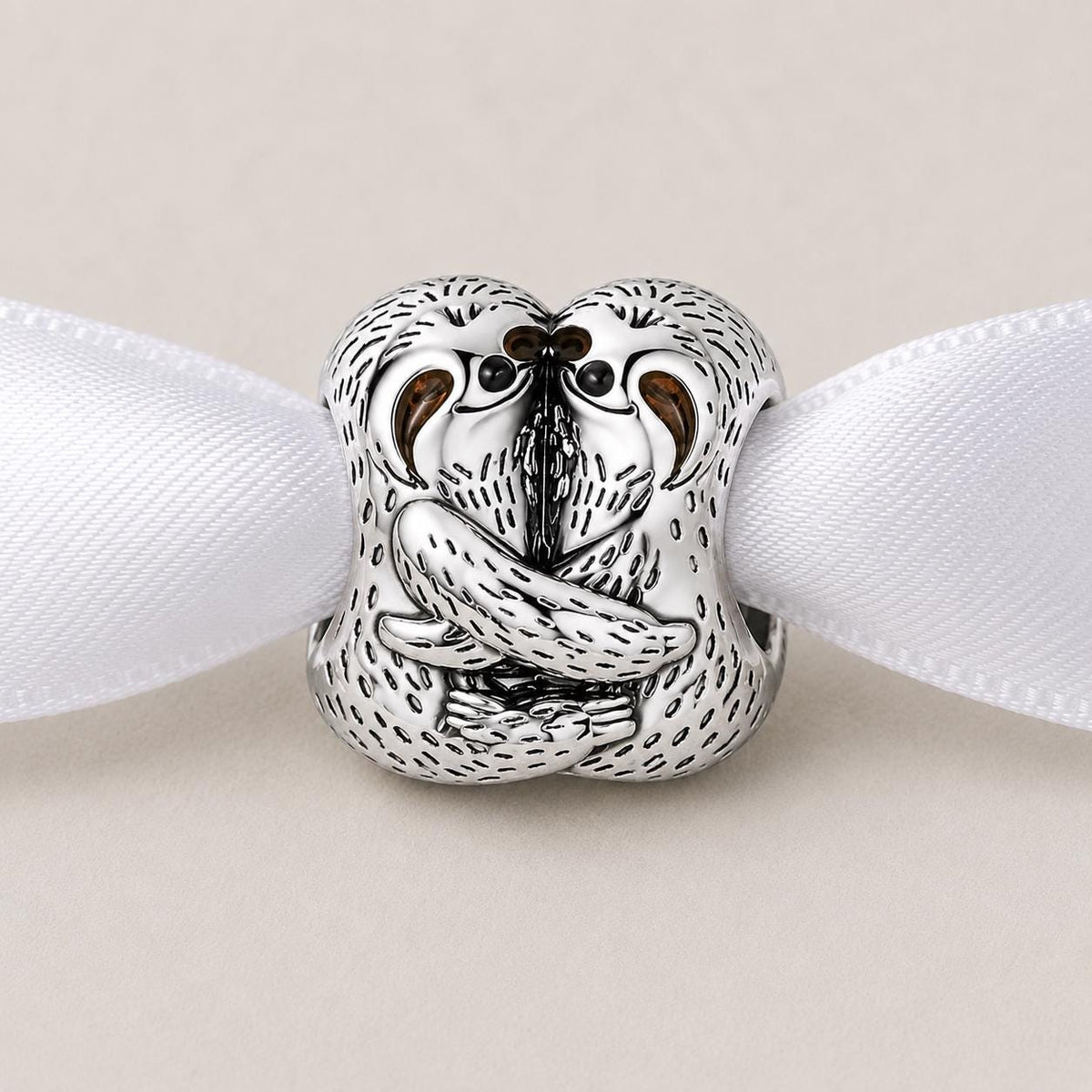 Sloth Hug sterling silver charm alternate view