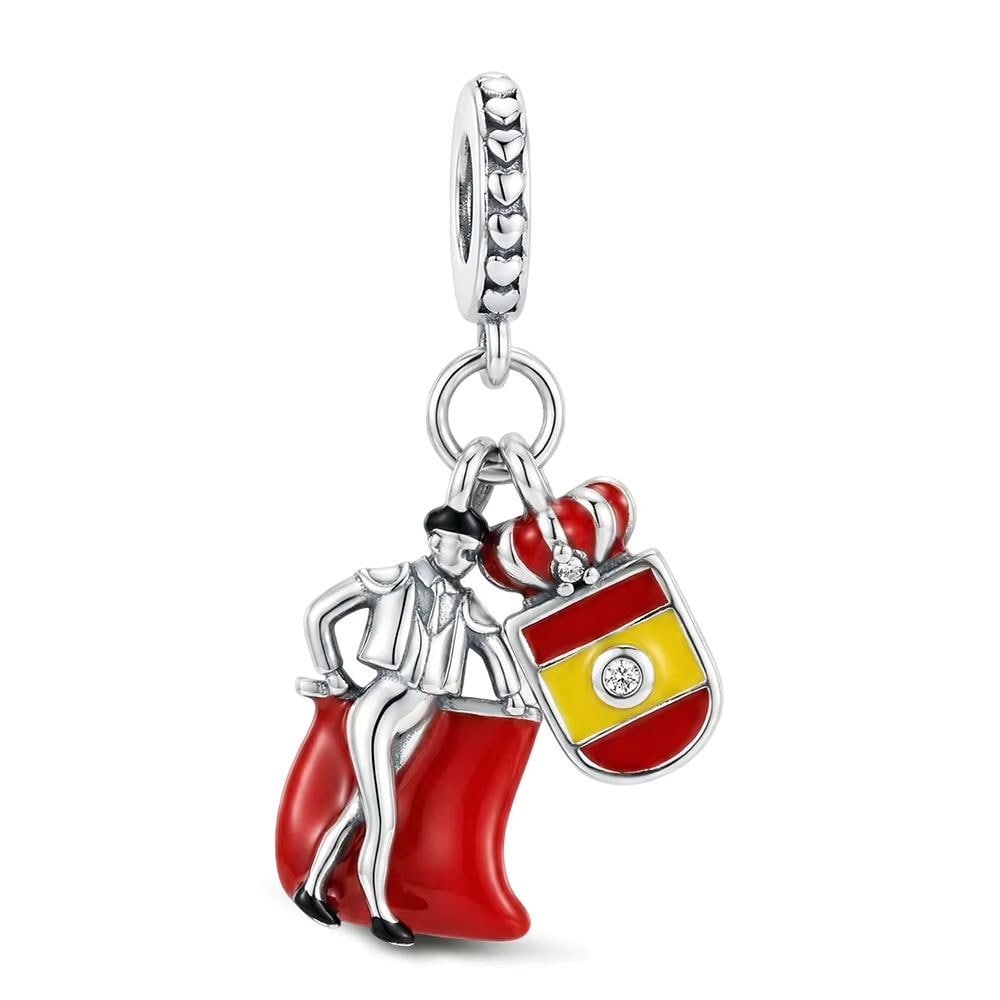 Spain Flag 925 sterling silver charm