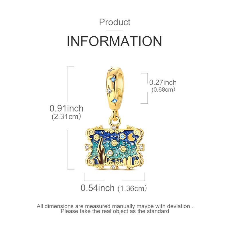 Starry Night sterling silver charm view 5
