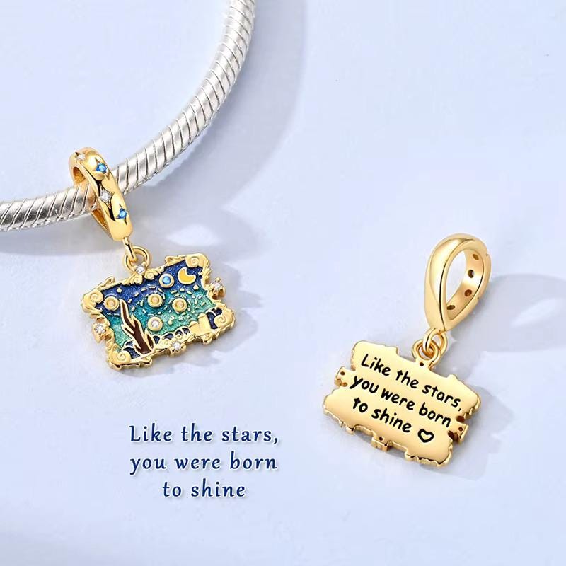 Starry Night charm detail view