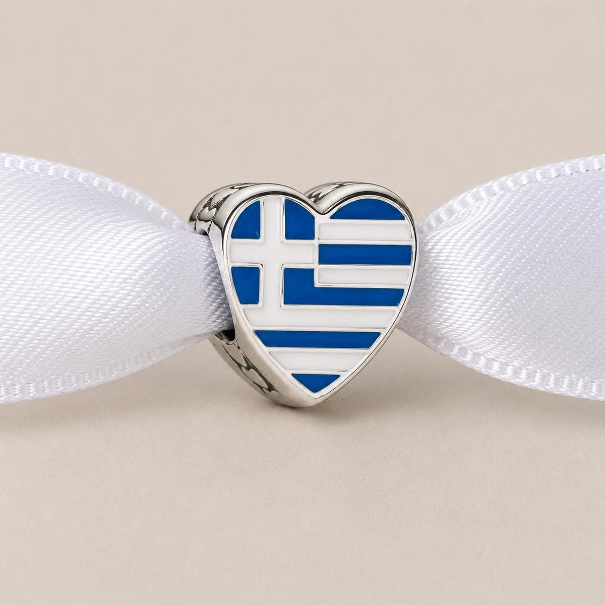 Greece Flag sterling silver charm alternate view