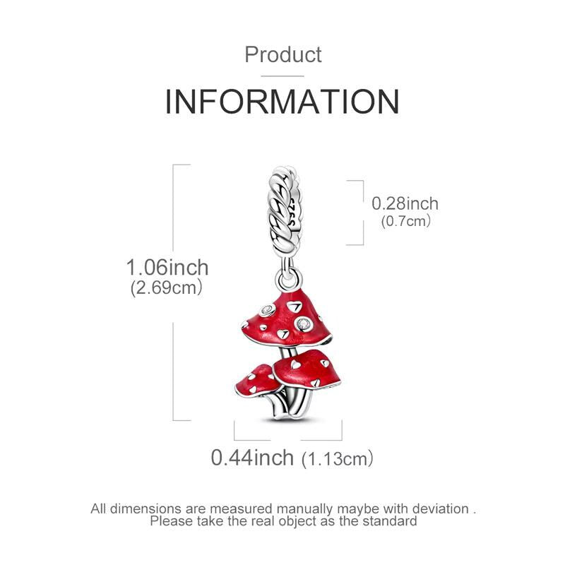 Mushroom sterling silver charm view 5