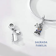 Sagrada Familia Bead Fits Pandora Charm Bracelet, Silver Barcelona Church Travel Gift