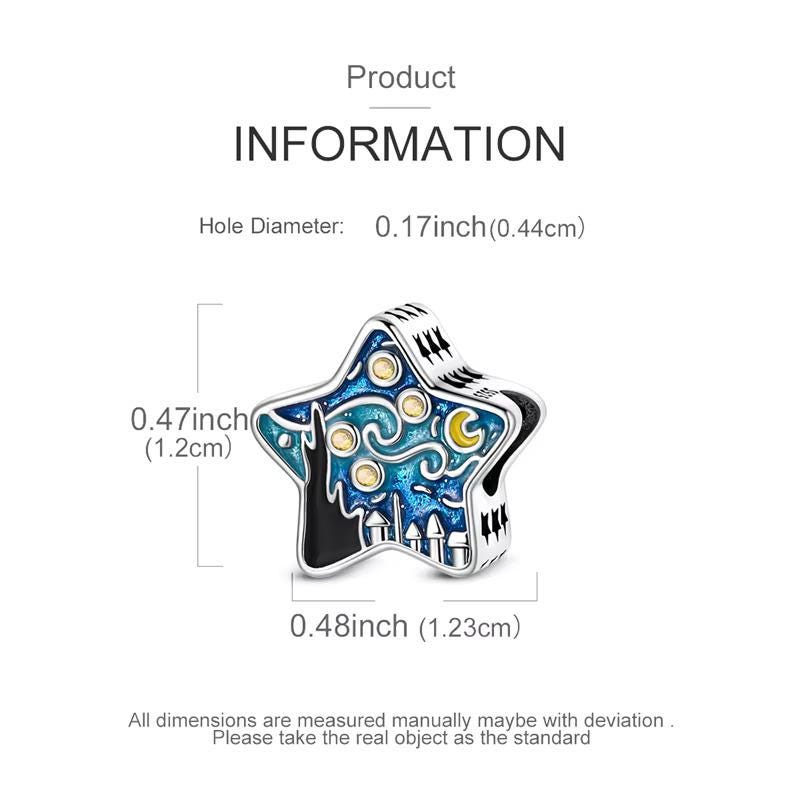 Starry Night sterling silver charm view 5