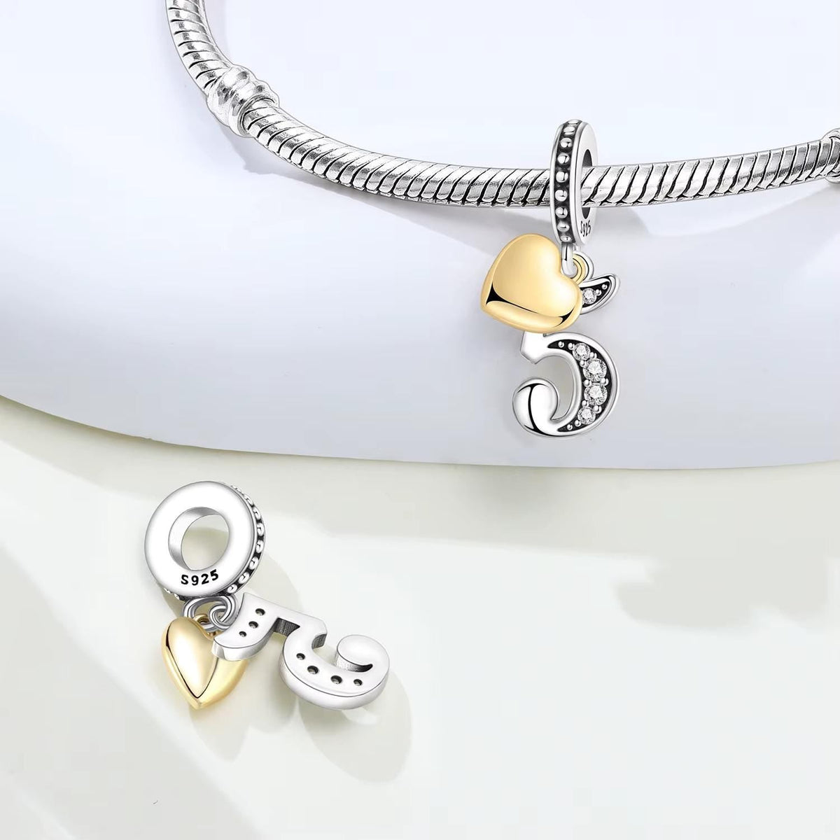 Number 5 charm detail view