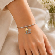 Number 12 Bead Fits Pandora Charm Bracelet, Silver Twelfth Anniversary Gold Heart Gift