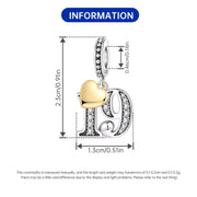 Number 19 Bead Fits Pandora Charm Bracelet, Silver Nineteenth Anniversary Gold Heart Gift