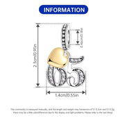 Number 65 Bead Fits Pandora Charm Bracelet, Silver Sixty Fifth Anniversary Gold Heart Gift