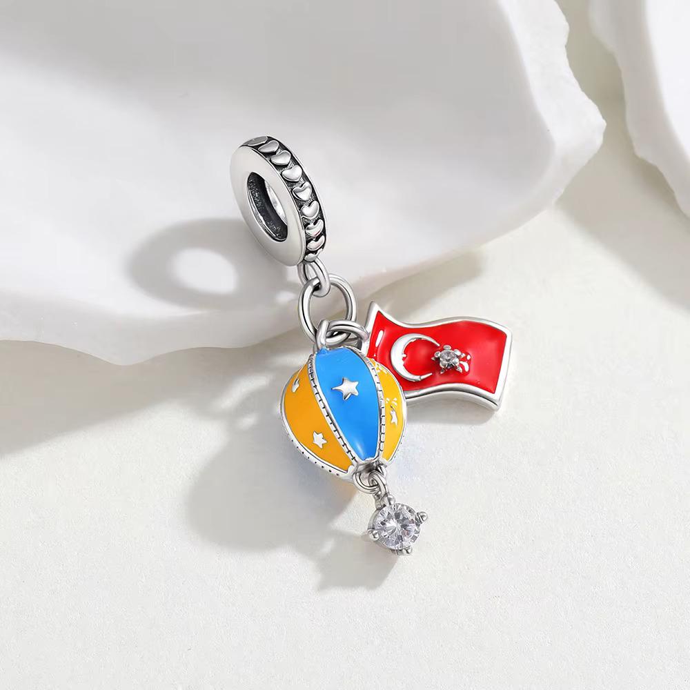 Turkey Flag sterling silver charm view 7