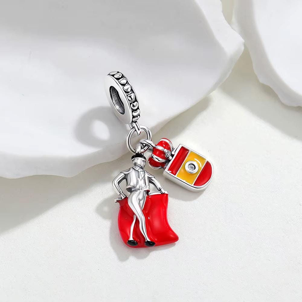 Spain Flag sterling silver charm view 7
