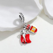Spain Flag Bead Fits Pandora Charm Bracelet, Silver Matador Bullfighter Travel Jewelry Gift
