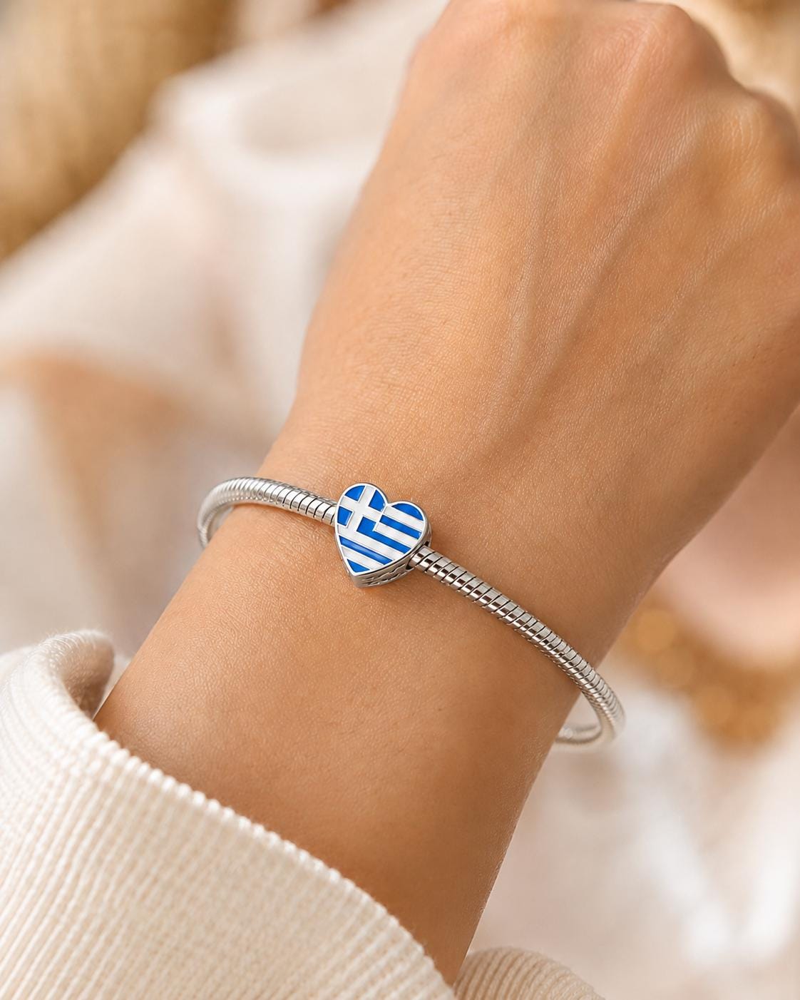 Greece Flag charm detail view
