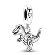 Dinosaur Bead Fits Pandora Charm Bracelet, Silver T-Rex Animal Dangle Jurassic Jewelry Gift