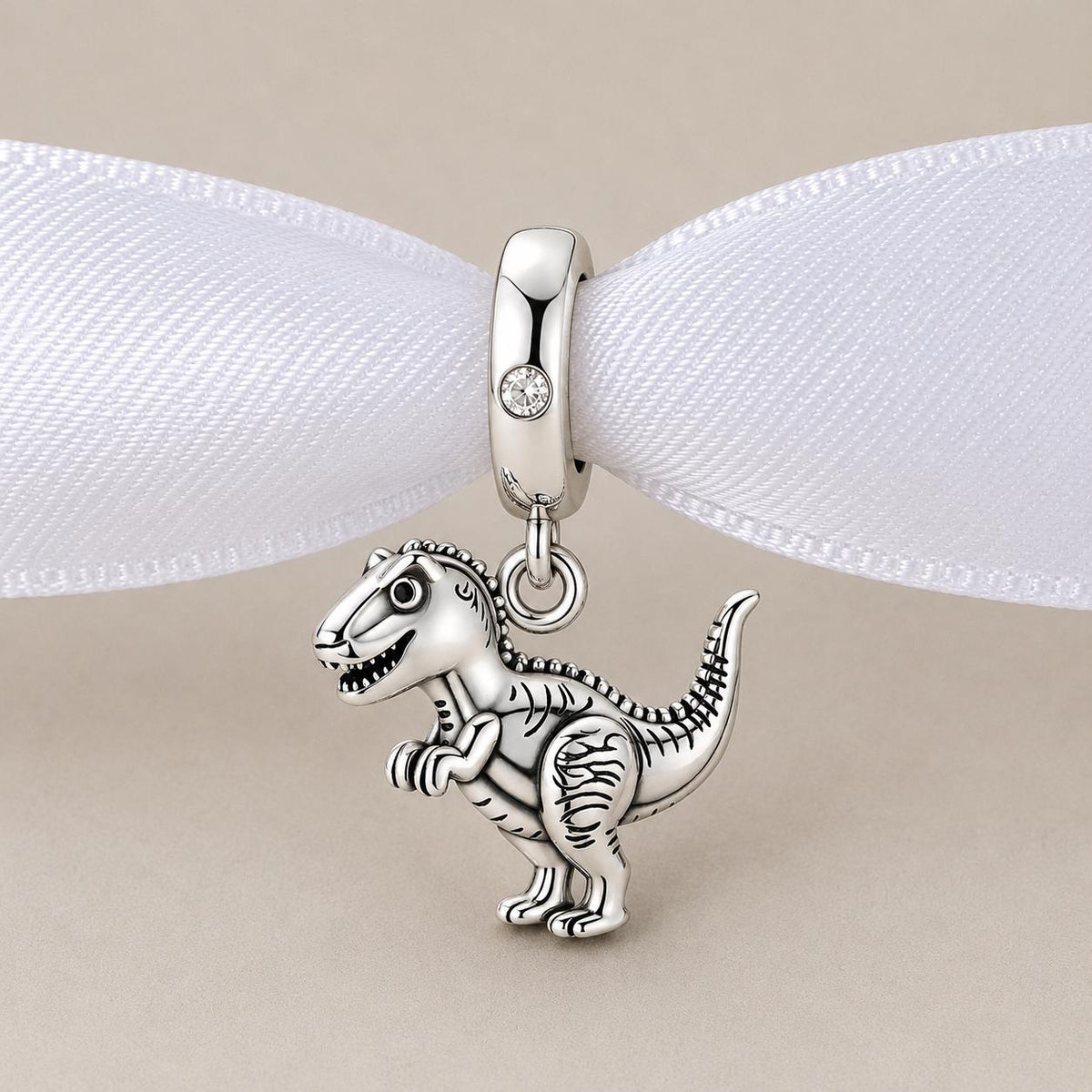 Dinosaur sterling silver charm alternate view