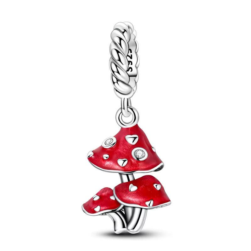 Mushroom 925 sterling silver charm