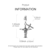 Brazil Christ Bead Fits Pandora Charm Bracelet, Silver Jesus Cross Rio Travel Jewelry Gift